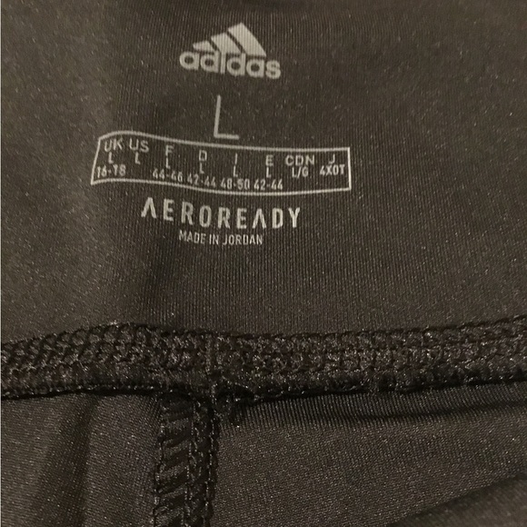 NWT Adidas High Waisted 3 Stripe Black Sports Leggings - Picture 3 of 12